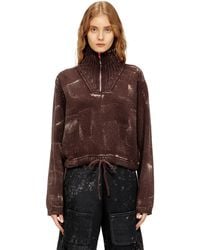 DIESEL - Half-Zip Jumper With Distressed Effect - Lyst