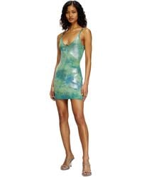 DIESEL - Knitted Dress With Metallic Accent - Lyst