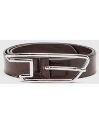 DIESEL - 3 Cm Breiter Gürtel Aus Gewachstem Leder Mit D-Logo-Schnalle - Lyst