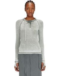DIESEL - Rib-Jersey Top With Biker Neck Strap - Lyst