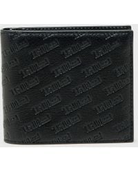 DIESEL - Leather Bi-Fold Wallet With All-Over Embossed Logo - Lyst