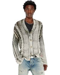 DIESEL - Cardigan En Maille Torsadée Traité - Lyst