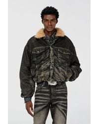DIESEL - Teddy-Lined Trucker Jacket - Lyst
