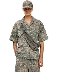 DIESEL - Camo Shirt With Destroyed Finish - Lyst