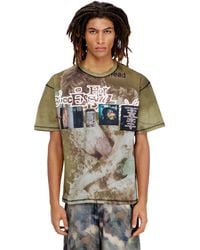 DIESEL - Relaxed T-Shirt With All-Over Prints And Patches - Lyst