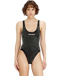 DIESEL - Cotton Bodysuit With Houndstooth Print - Lyst