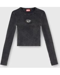 DIESEL - Cropped Jumper With Cut-Out Logo - Lyst