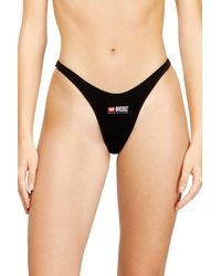 DIESEL - 3-Pack Of Stretch Cotton Thongs With Logo - Lyst