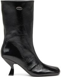 DIESEL - D-Amber-Square-Toe Ankle Boots With Naplak Effect - Lyst