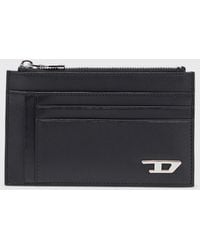 DIESEL - Leather Card Holder With Zip Pocket - Lyst