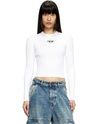 DIESEL - Top De Mezcla De Viscosa Tejido En Canalé Con Oval D - Lyst