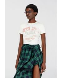 DIESEL - Ribbed T-Shirt With Concert Graphics - Lyst