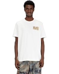 DIESEL - T-Shirt With Camouflage Patch - Lyst