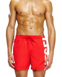 DIESEL - Board Shorts With Side Logo Print - Lyst