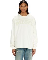 DIESEL - Long-Sleeve T-Shirt With Prints And Patches - Lyst