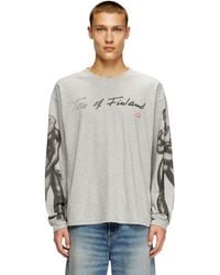 DIESEL - T-shirt à manches longues avec imprimé graphique - Lyst