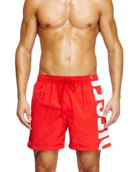 DIESEL - Pantaloncini Da Mare Con Maxi Logo - Lyst