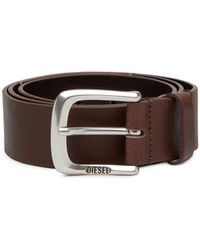 DIESEL - Leather Belt With Jacron Patch - Lyst