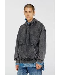 DIESEL - Treated Denim-Effect Hoodie - Lyst