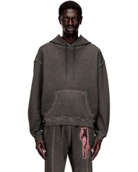 DIESEL - Hoodie With Print And Studs - Lyst