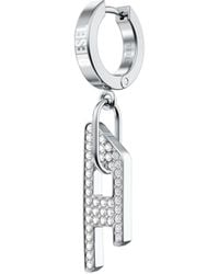 DIESEL - Stainless Steel Glitz D Drop Earring - Lyst