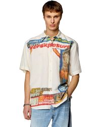 DIESEL - Printed Linen-blend Short-sleeve Shirt - Lyst