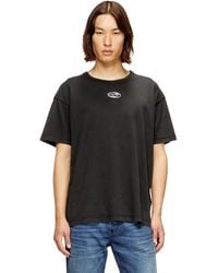DIESEL - Light Cotton T-Shirt With Metallic Oval D Logo - Lyst