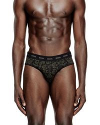 DIESEL - 3-pack Stretch Cotton Briefs With Bandana Print - Lyst