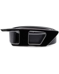 DIESEL - Leather Belt With Enamelled D Buckle - Lyst