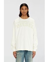 DIESEL - Long-Sleeve T-Shirt With Prints And Patches - Lyst