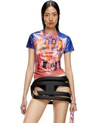 DIESEL - T-shirt With Creased Film Print - Lyst