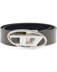 DIESEL - Reversible Belt In Matte And Shiny Leather - Lyst