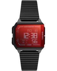 DIESEL - Chopped Digital Black-tone Stainless Steel Watch - Lyst