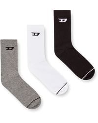 DIESEL - Three-Pack Ribbed Socks With D Logo - Lyst