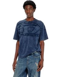 DIESEL - Relaxed Cotton T-Shirt With Oval D Applique - Lyst