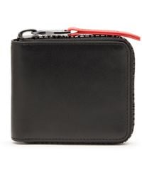 DIESEL - Leather Zip Wallet With Logo Zip - Lyst
