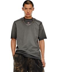 DIESEL - T-shirt With Micro-waffle Shoulders - Lyst