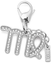 DIESEL - Metal Virgo Charm With Rhinestones - Lyst