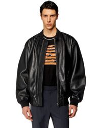 DIESEL - Bomber Jacket In Tumbled Leather - Lyst