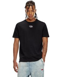 DIESEL - T-Shirt With Metallic Oval D - Lyst