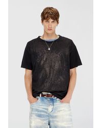 DIESEL - Cotton Crew-Neck T-Shirt With Foil Print - Lyst