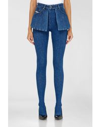 DIESEL - Skinny Jeans Regular Waist D-Spika, Dark, Elastic Waistband - Lyst