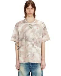 DIESEL - Heavy Cotton T-Shirt With Camo Print - Lyst