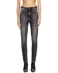 DIESEL - Skinny Jeans High Waist 1984 Slandy-High, /Dark, Zip Fly - Lyst