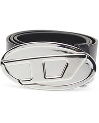 DIESEL - Ceinture de 4 cm en cuir avec plaque Oval D - Lyst