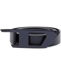 DIESEL - Slim Leather Belt With D Buckle - Lyst