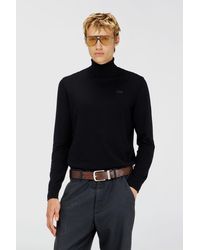 DIESEL - Cotton Turtleneck With Oval D Logo Patch - Lyst