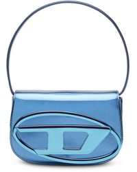 DIESEL - 1DR - Sac iconique à bandoulière en cuir effet miroir - Sacs d'Épaule - Femme - Bleu - Lyst