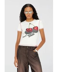 DIESEL - Slim Cotton T-Shirt With Cherry Print - Lyst