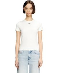 DIESEL - Slim-Fit T-Shirt With Metallic Oval D - Lyst